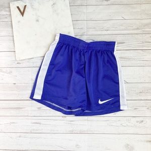 nike boys xs blue athletic shorts polyester white